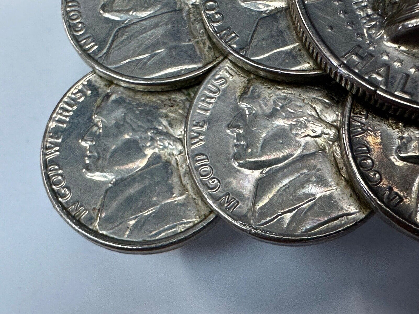 Artist Made Coin Cluster Liberty bell half dollar Nickels belt buckle