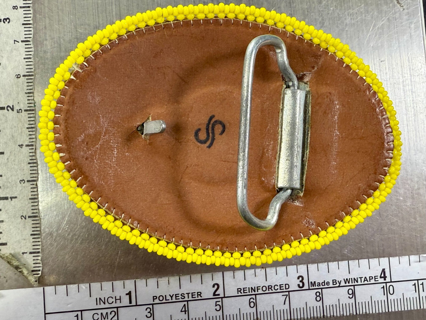 Bead Native American Indian Artisan Made Vintage Belt Buckle