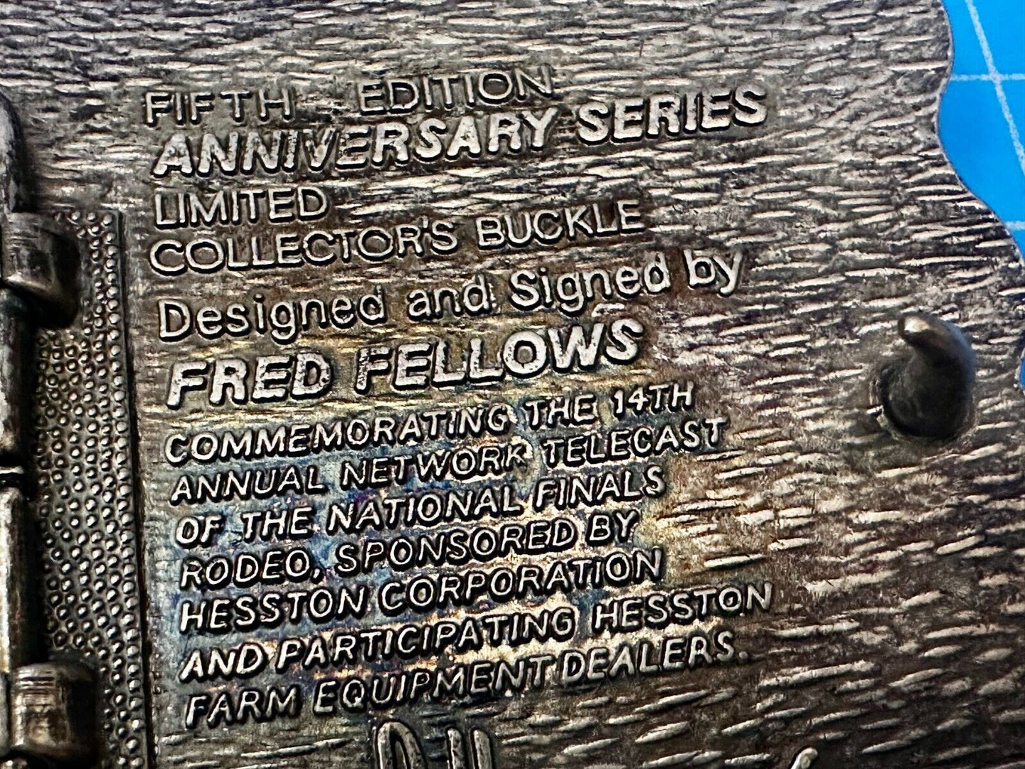 1987 ADM Hesston NFR National Finals Rodeo Cowboys Western Belt Buckle