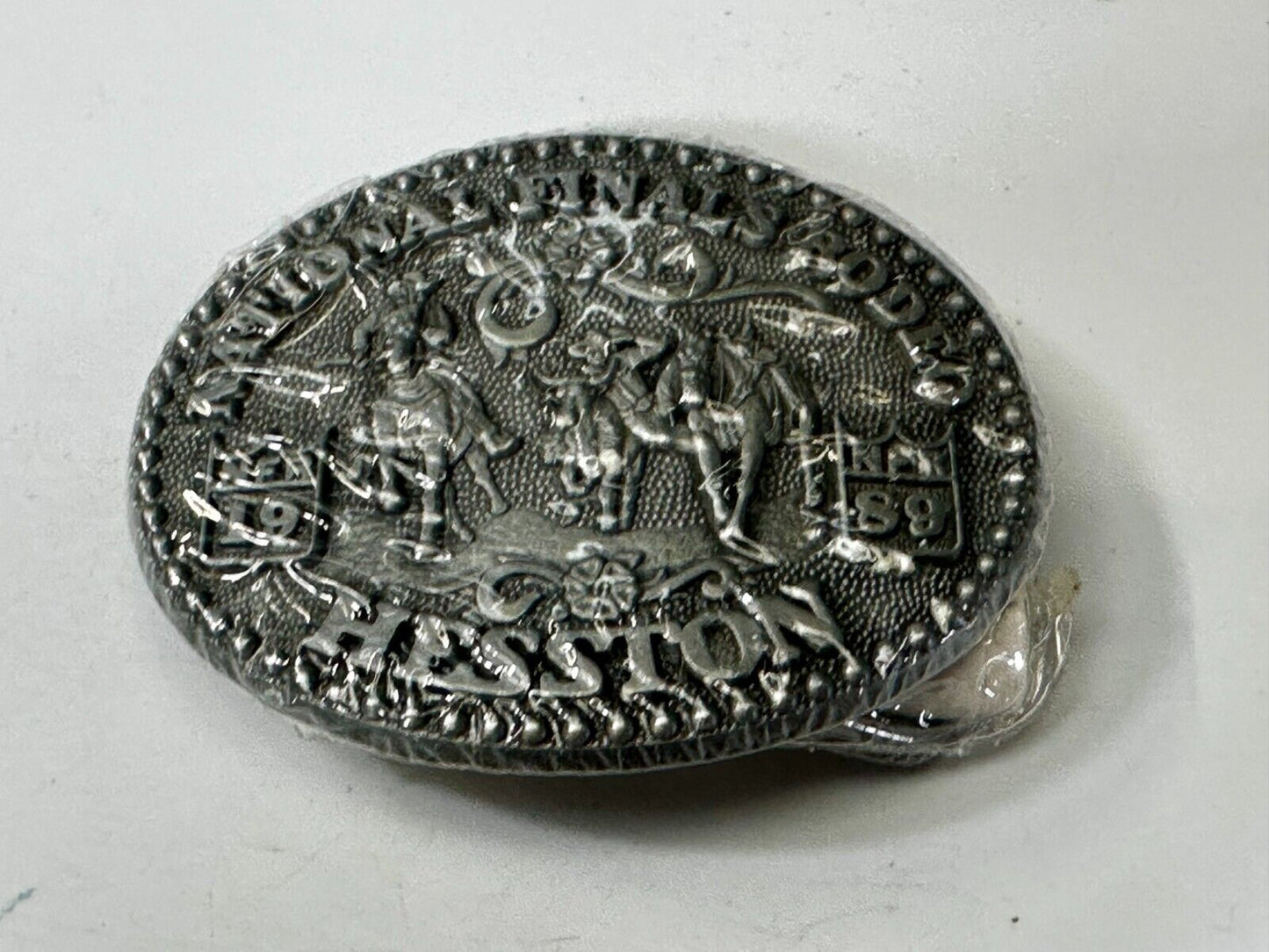 1989 Hesston National Finals Rodeo NFR Cowboys Youth Size NOS Belt Buckle