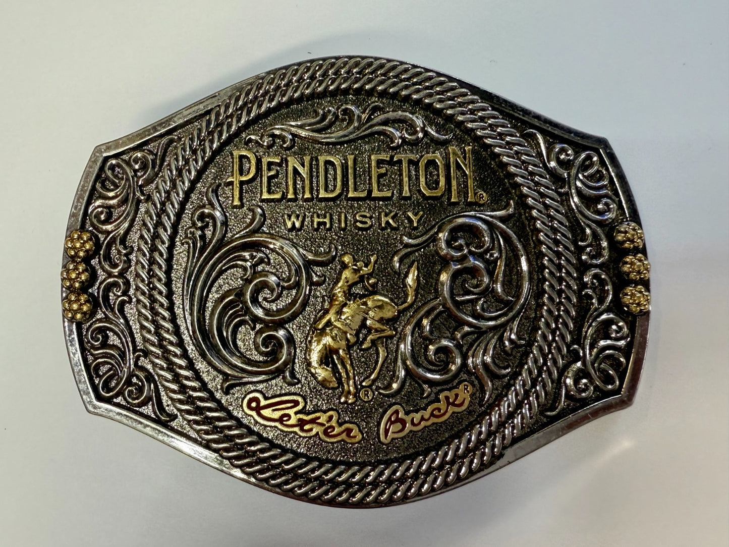 2021 Pendleton Whiskey Let'er Buck Rodeo Cowboy Montana Silversmiths Belt Buckle