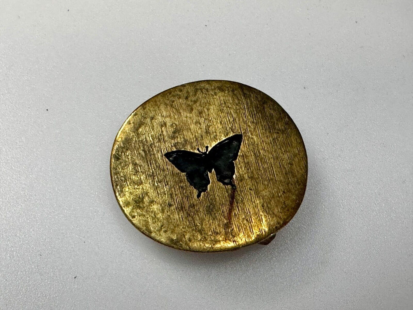 Black Inland Butterfly Small Hippy Vibe Brass Belt Buckle for up to a 1.25" belt