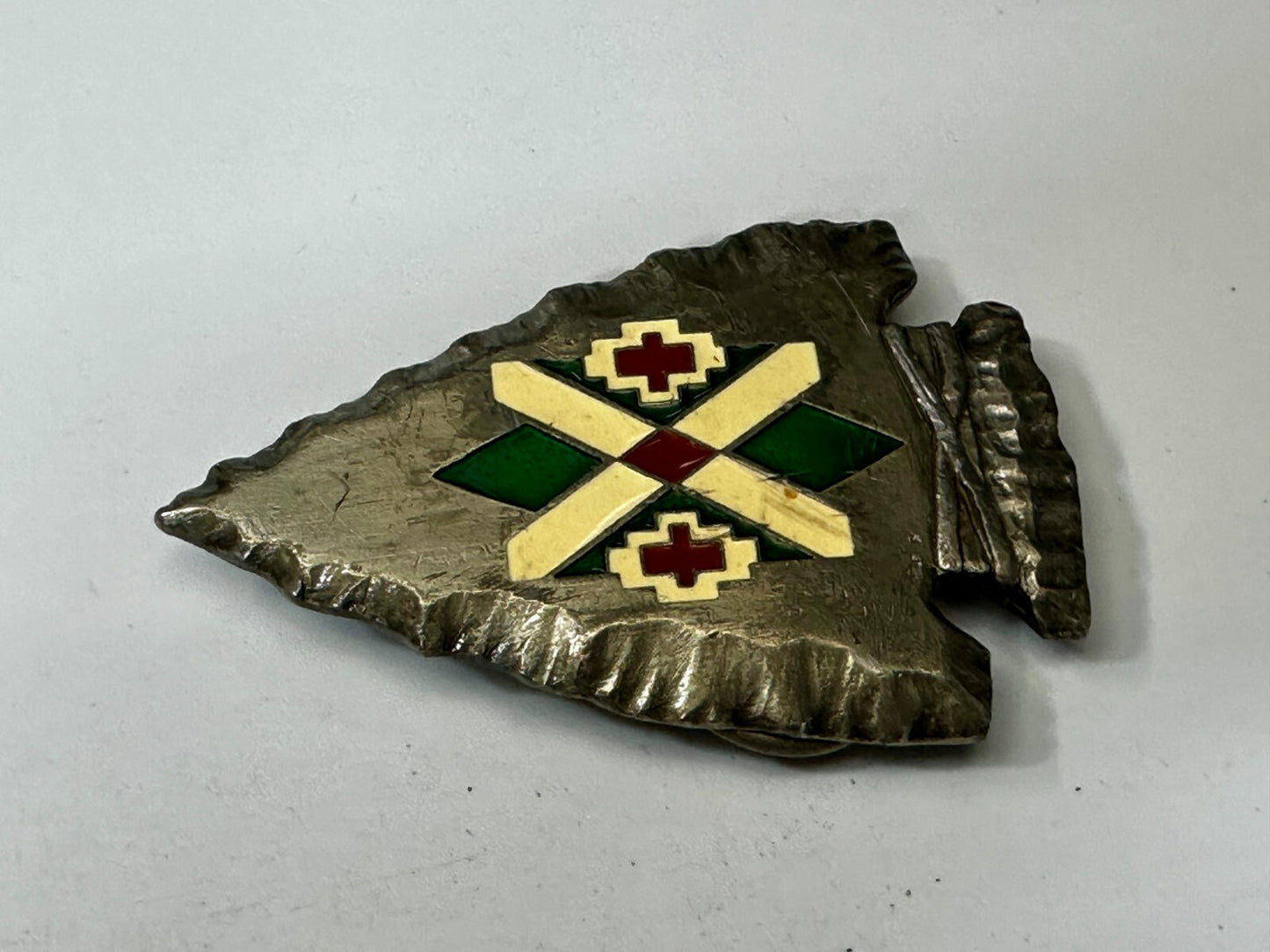 Arrowhead Native American Tribal Art Pattern VTG 1991 Siskiyou Belt Buckle U-92