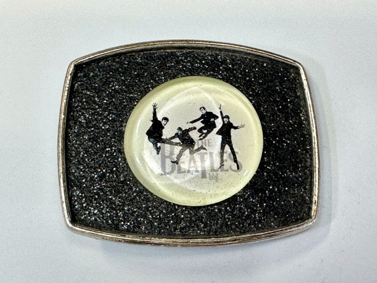 The Beatles - Black White Round Centerpiece belt buckle by Century Canada