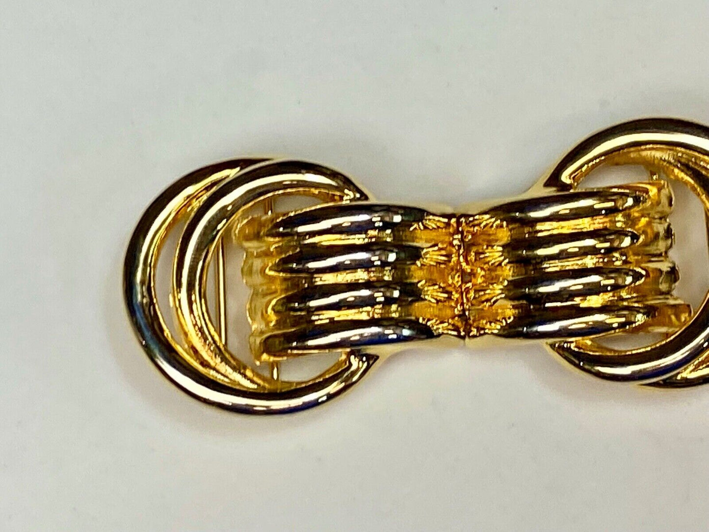 Vintage 2- piece interlocking dual knot ring pattern belt buckle by Dotty Smith