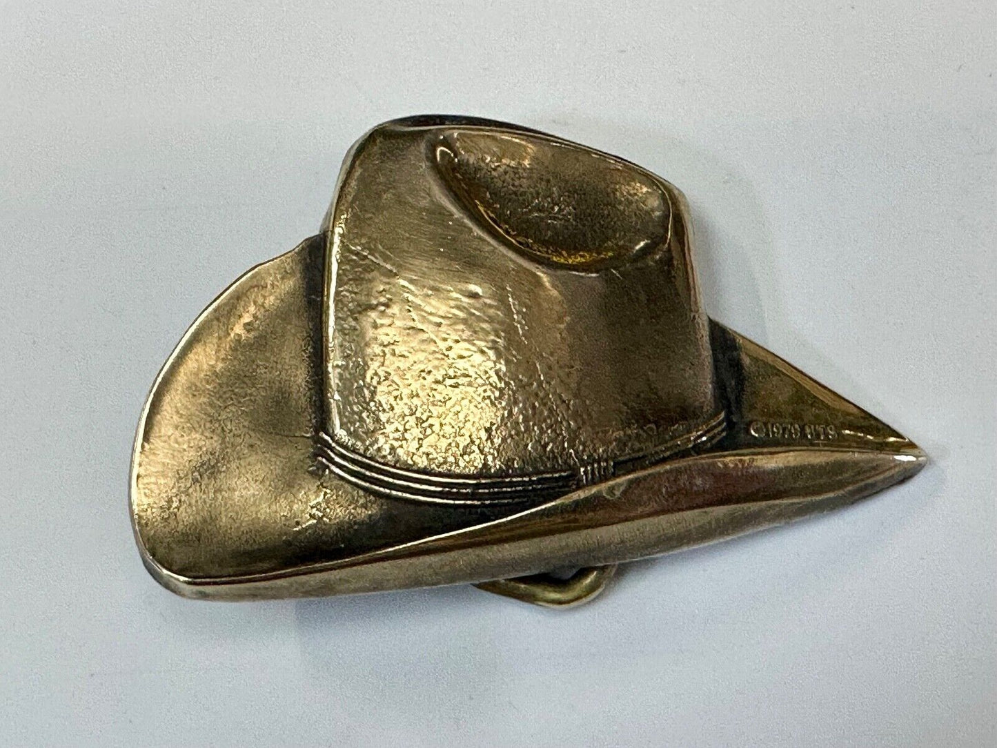 1978 BTS Cowboy Hat Figural Western Rodeo Vintage Cowboy Wearz belt buckle