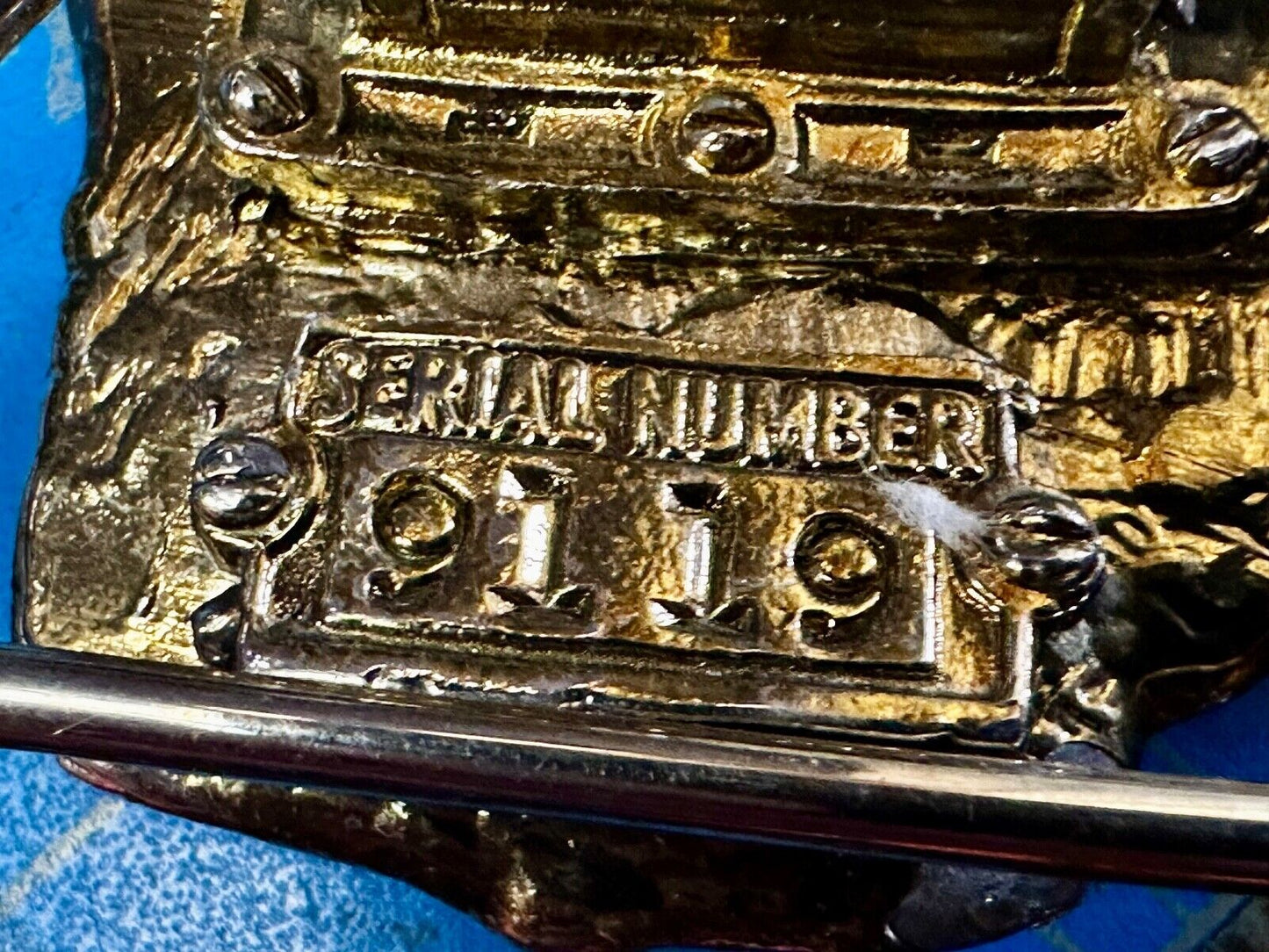 The Great State of Texas Cutout Map shaped Vintage Belt Buckle marked W