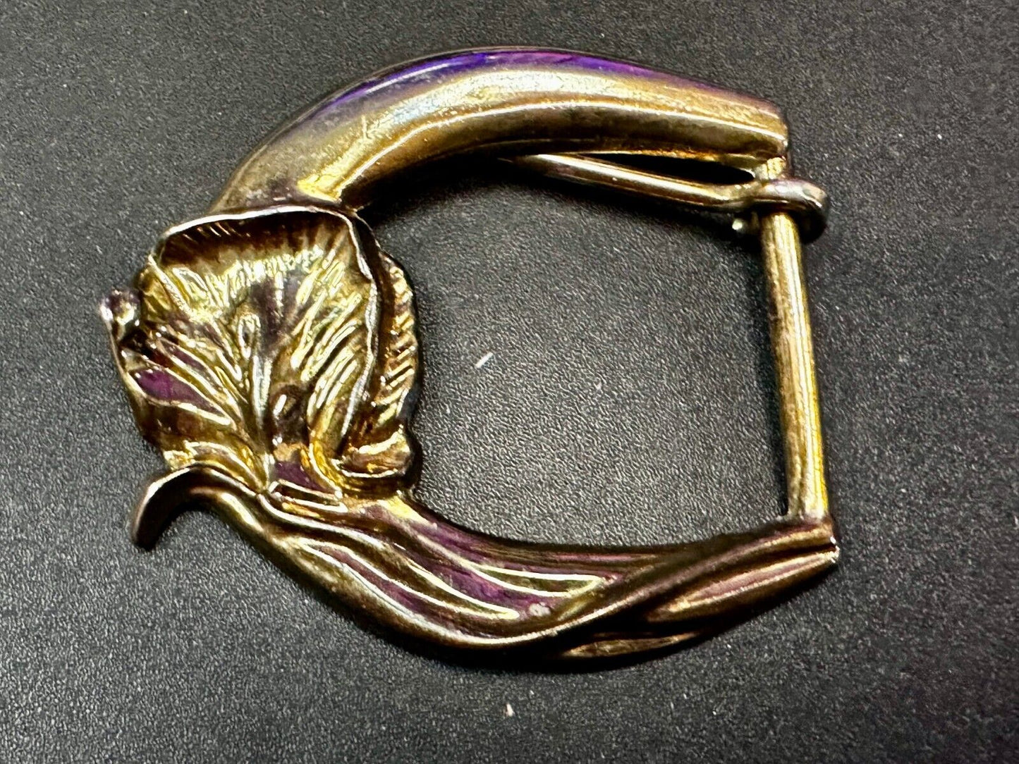 Thick Figural Flower Theme - Vintage Gold Tone Replacement Dress Belt Buckle