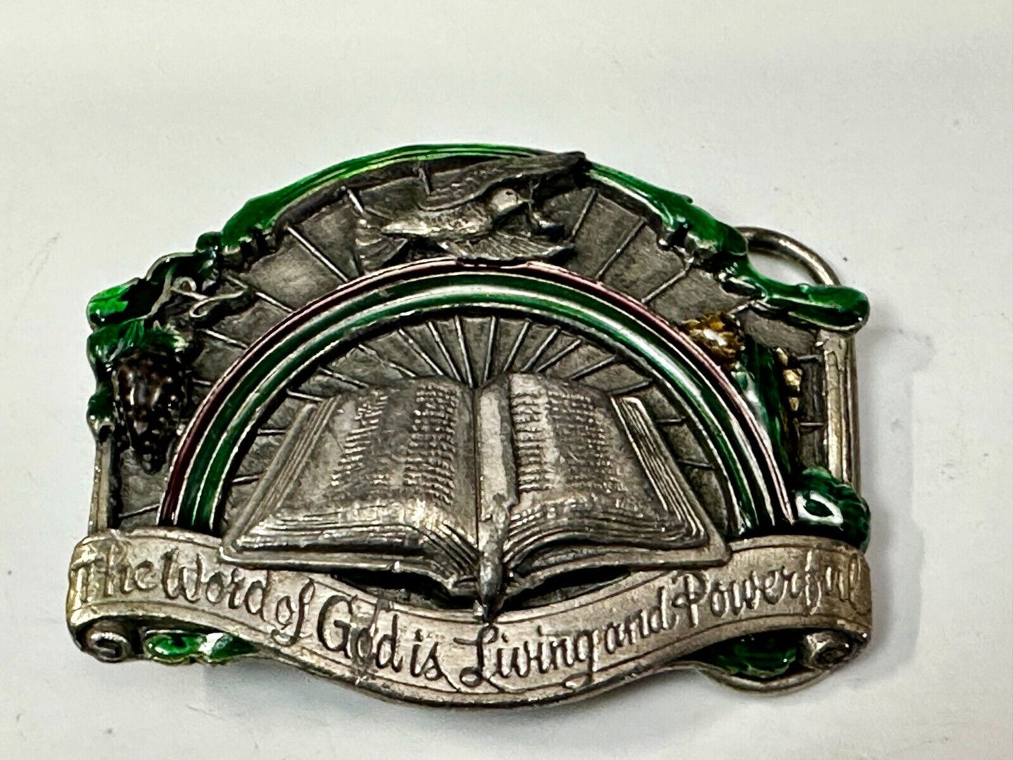 The Word of God is living and powerful Vintage Religious scripture Belt Buckle