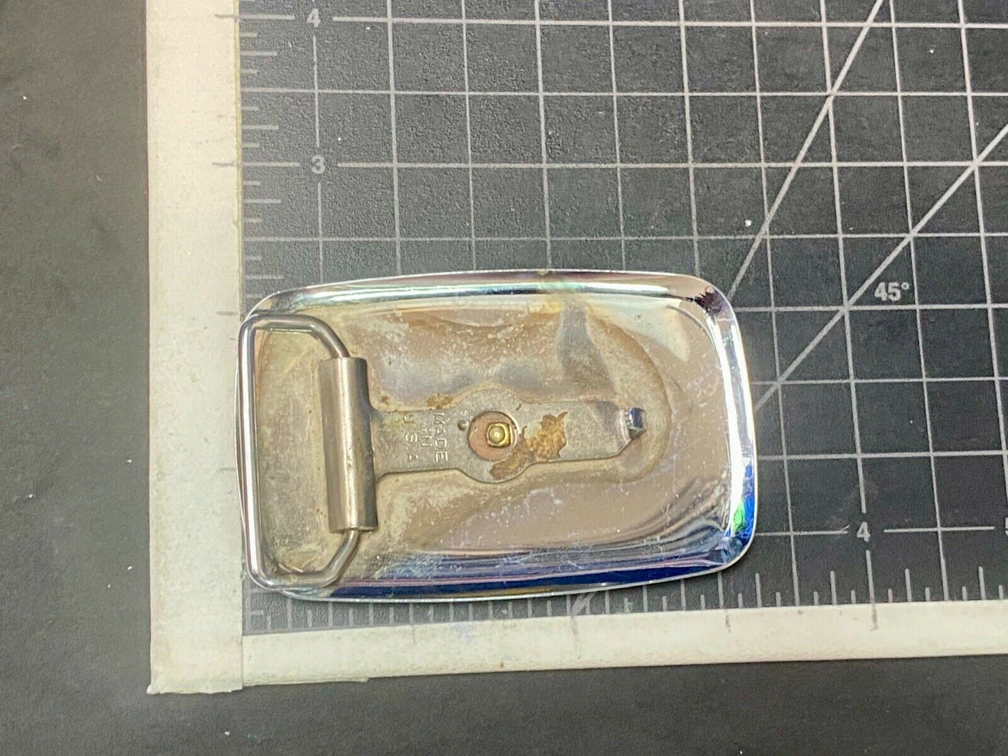 Usa Made Horse Drawn Covered Wagon - Dual Tone Rectangular Western Belt Buckle