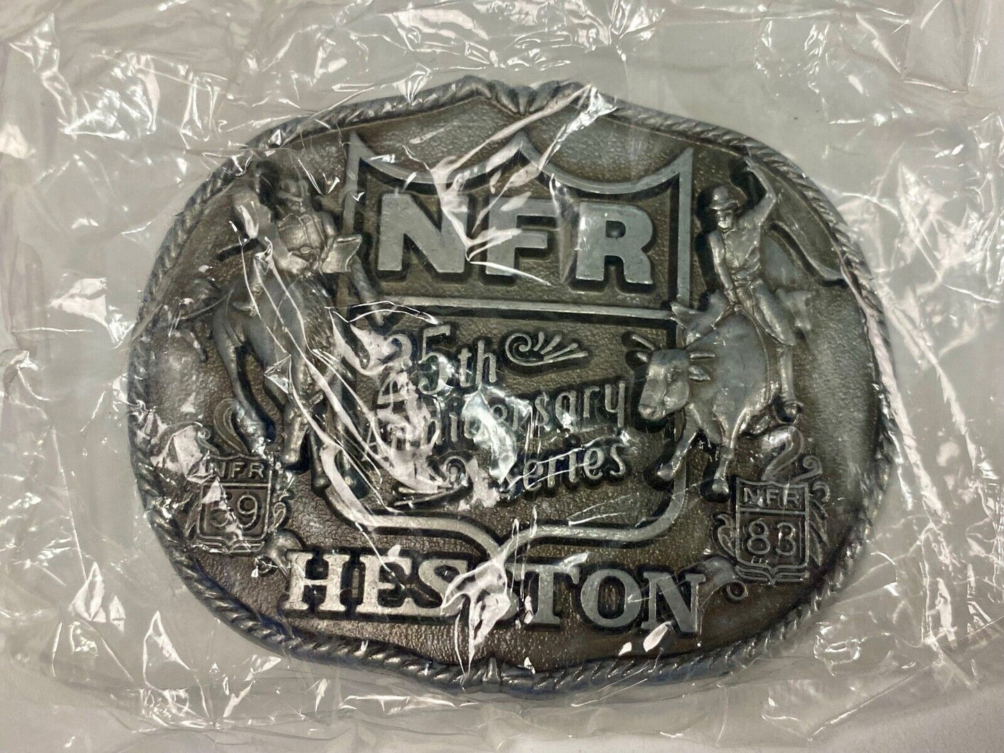 1983 Nos 25Th Anniversary 1St Edition National Finals Rodeo Nfr Belt Buckle