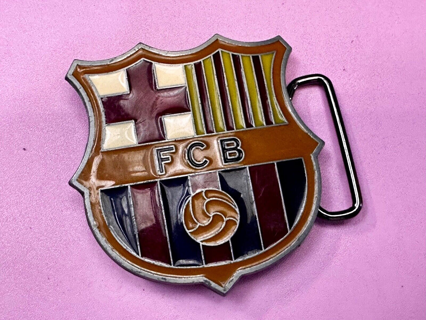 Barcelona F.C. Purple Barcelona FCB Club Emblem Commemorative Belt Buckle