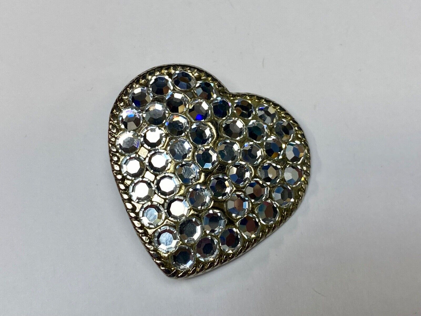 Beautiful Jeweled Rhinestone covered HEART belt buckle