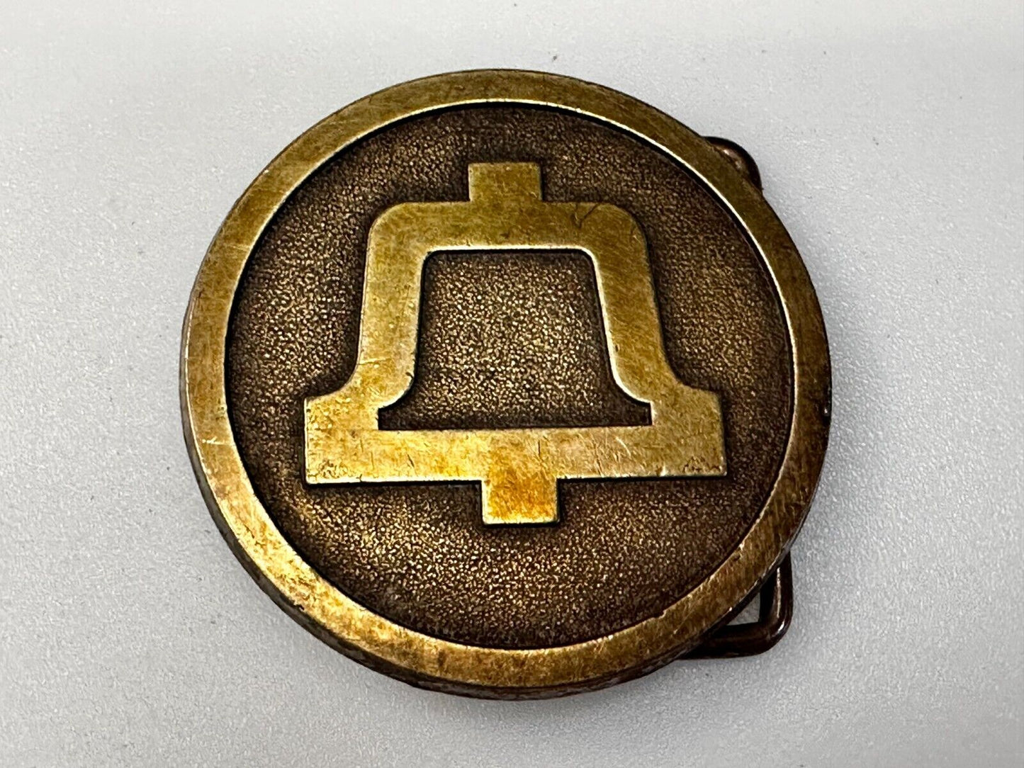 Bell Telephone Lineman Brass Tone Vintage round logo Belt Buckle