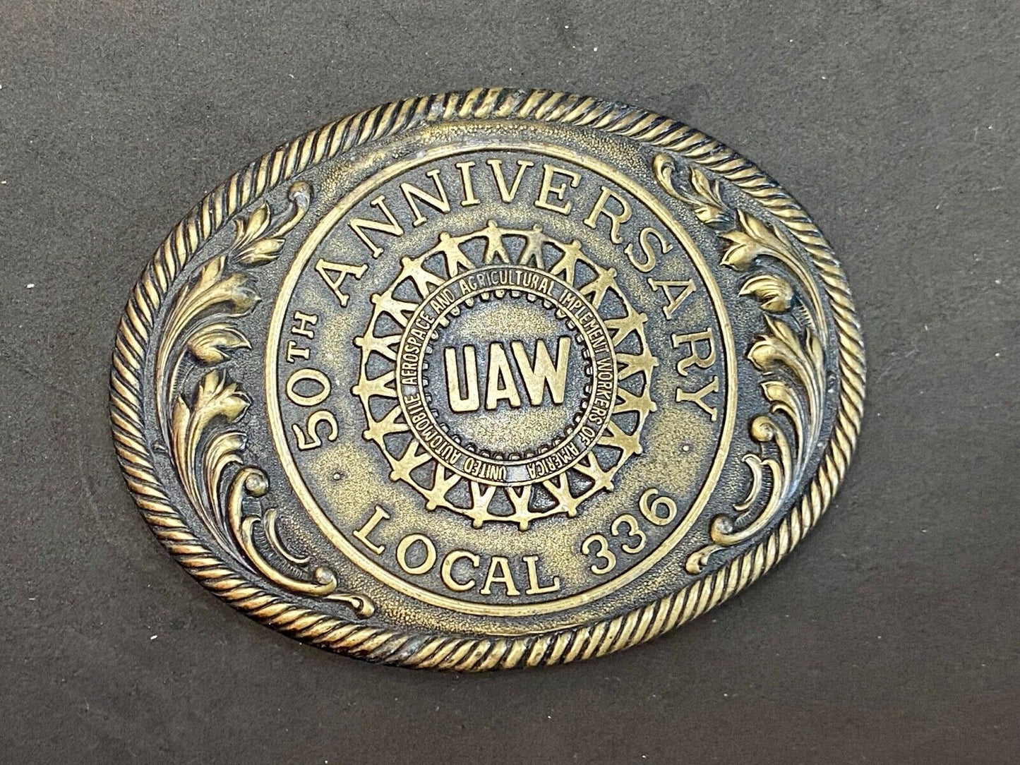 Uaw Local 336 50Th Anniversary United Auto Workers Union Ibelt Buckle