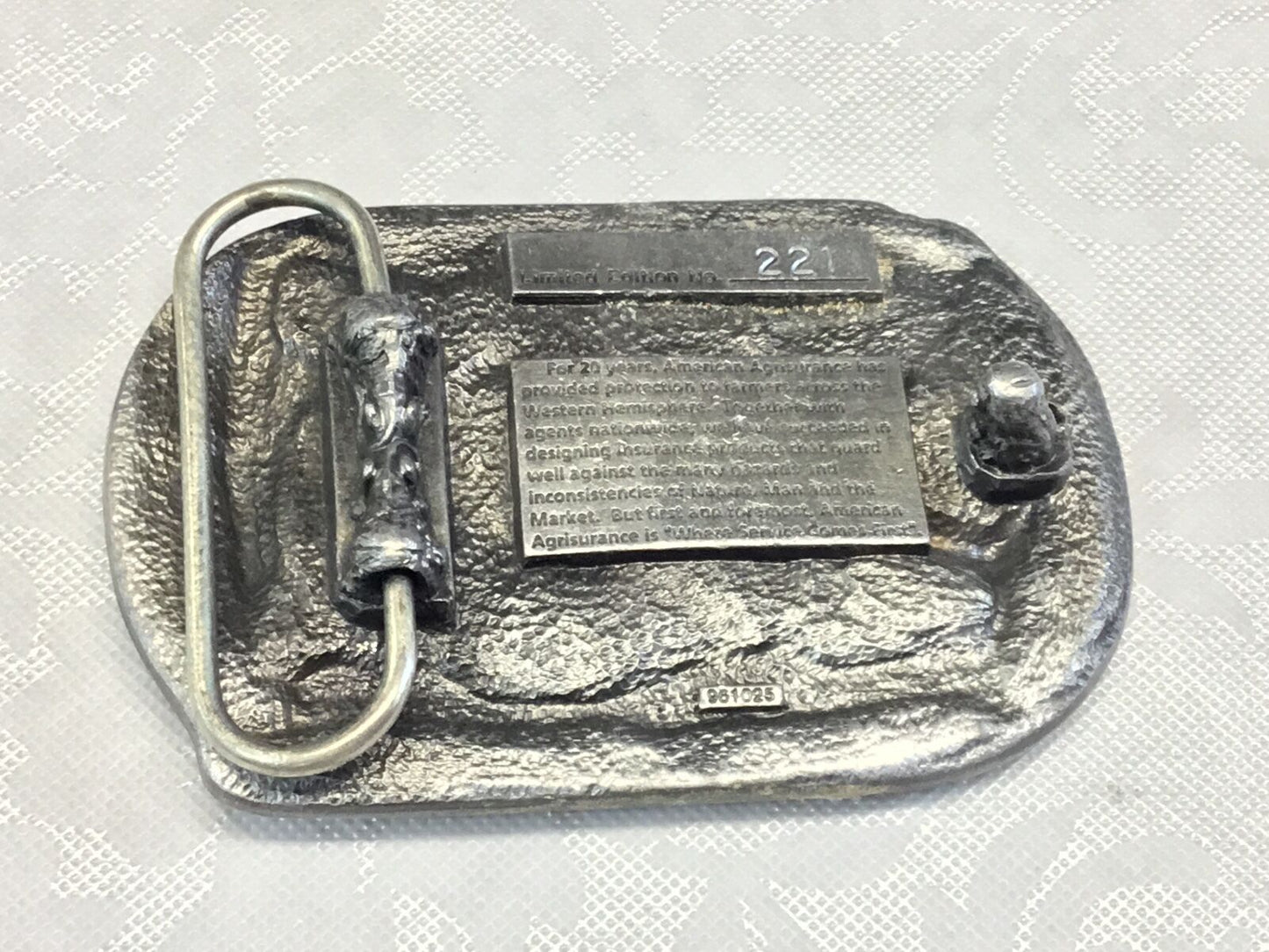 20 years since 1976 - American Agrisurance Inc. - belt buckle