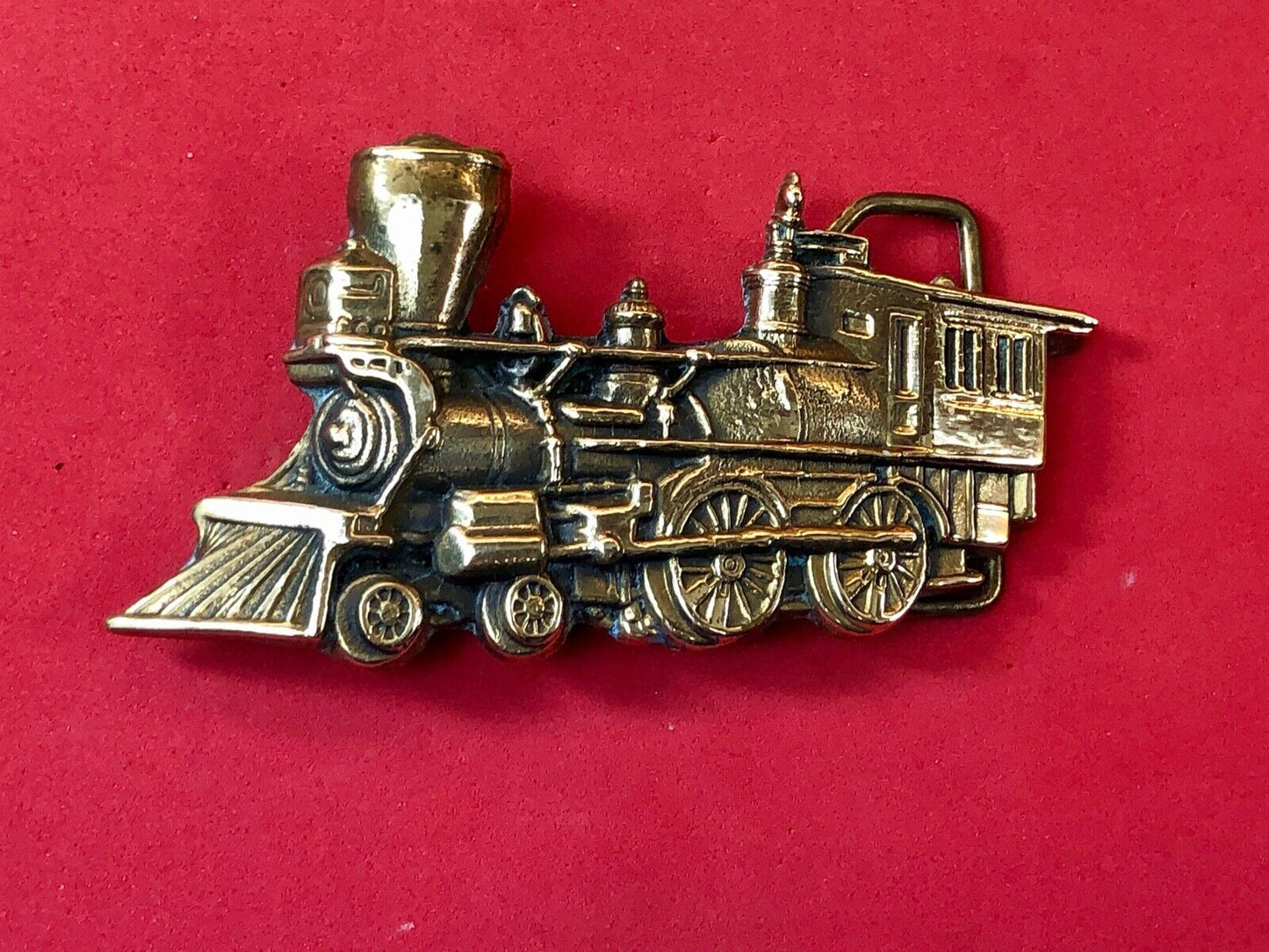 Vintage 1976 Steam Locomotive Rr Western Rail Road Brass Belt Buckle By Baron