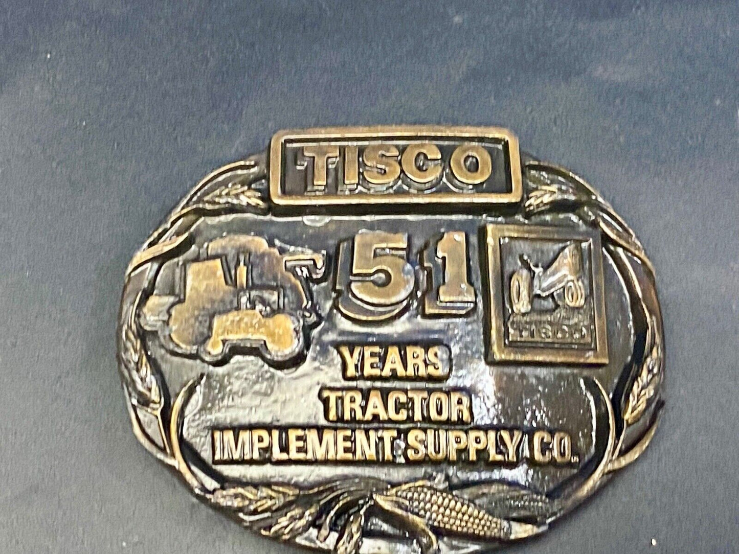 1988 Tisco Tractor Implement Supply Agriculture Farm Farming 51 Year Belt Buckle