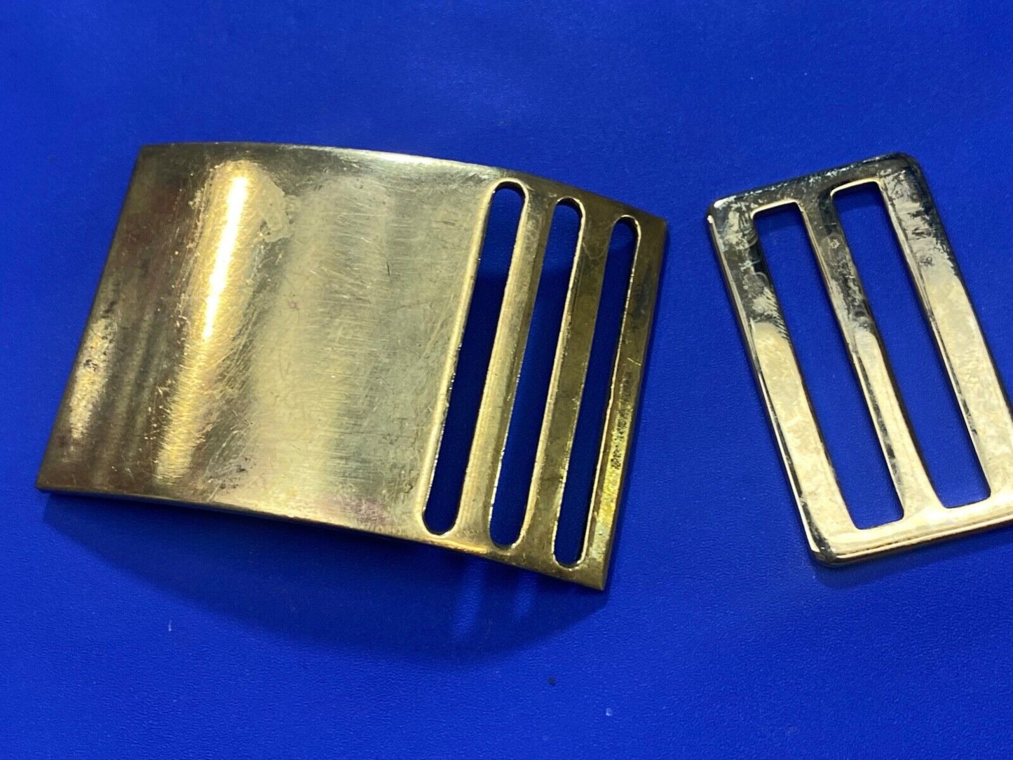 Vintage 2 pc N.S. Meyer Inc New York Brass Dress Military belt buckle