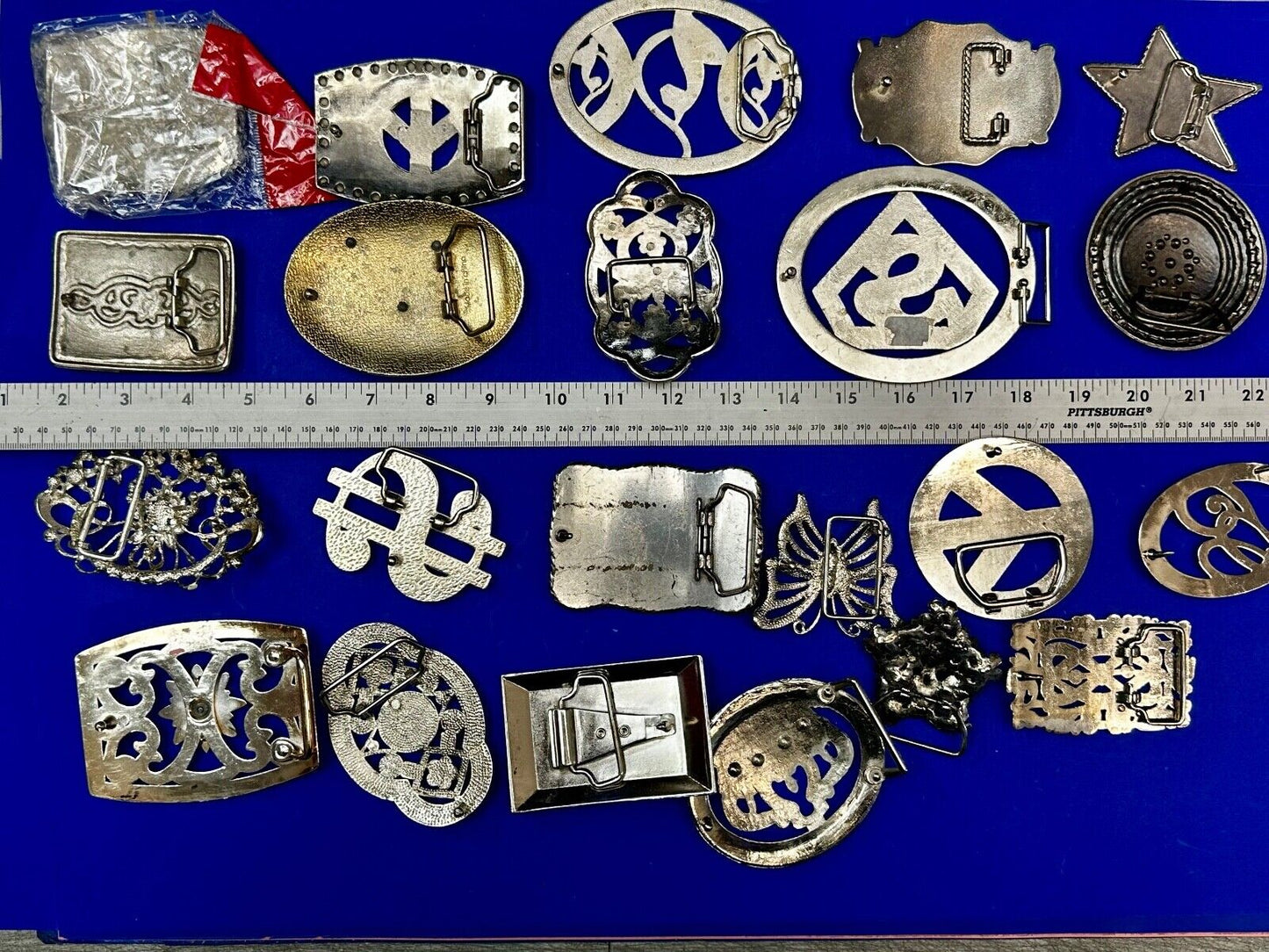 22 Bulk Lot Junk Drawer Grab Bag of REPAIR Belt Buckle - Missing Rhinestone's