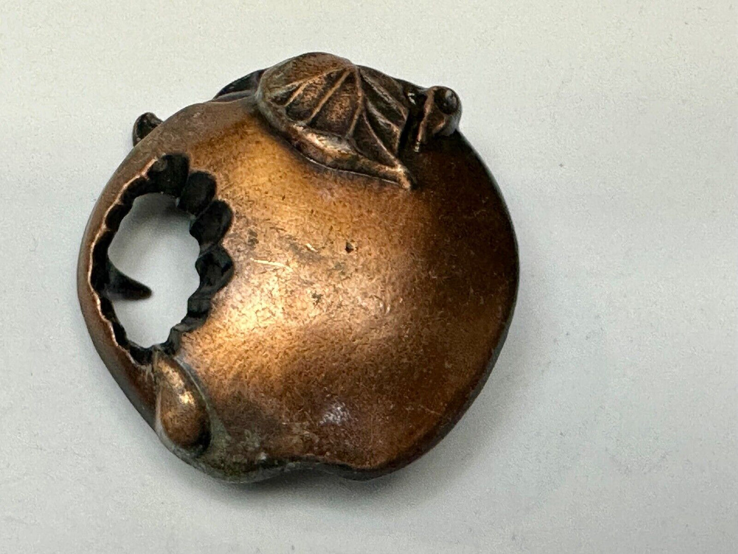 Apple with a bite taken out of it! Vintage figural Belt Buckle