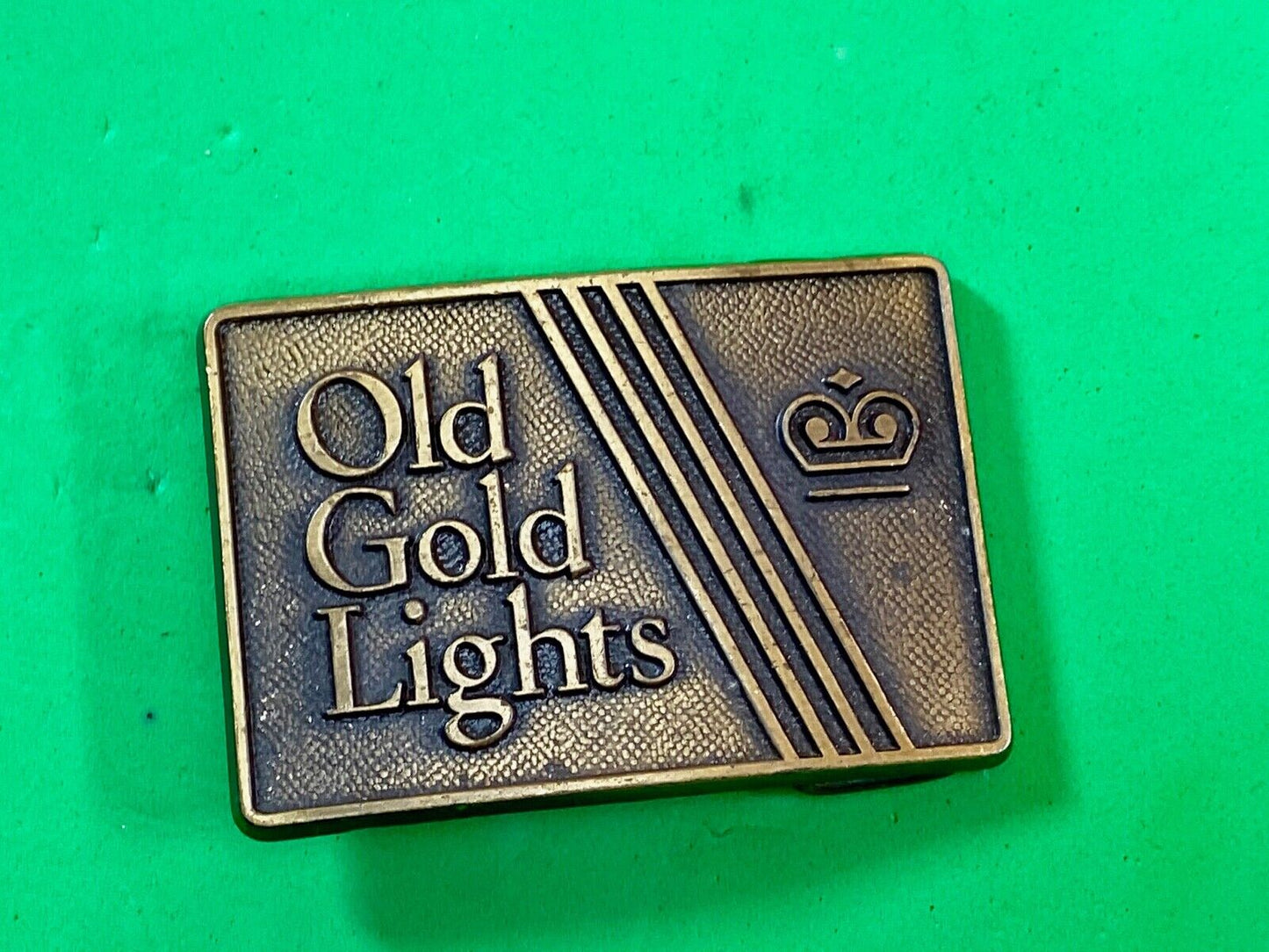 Vintage Advertising Old Gold Lights Tobacco Cigarette Company Belt Buckle Ldl