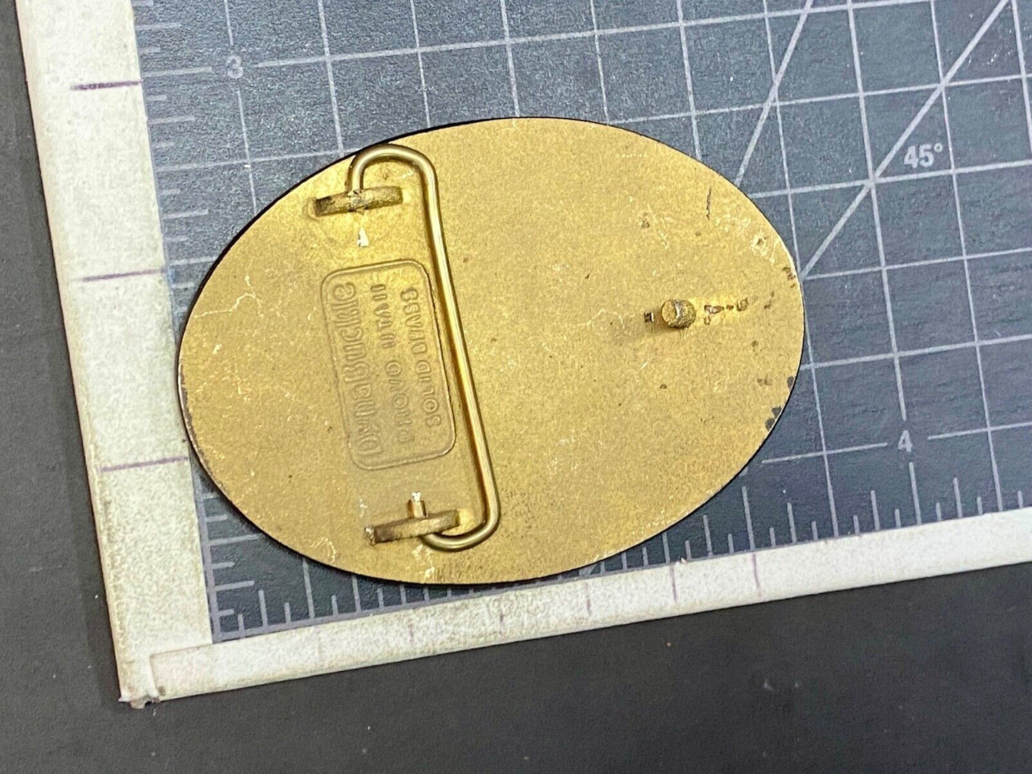 Vintage Auburn Versa Hoe Industrial Services Solid Brass Belt Buckle