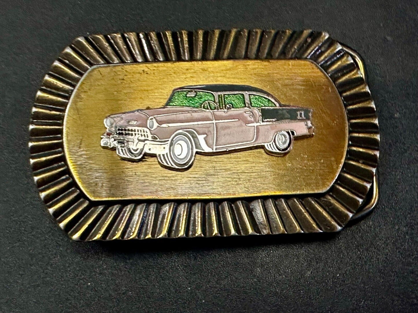 1955 Chevrolet Bel Air? Sport Coupe Model Centered Car Collectors W Belt Buckle