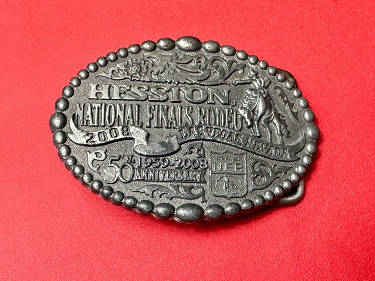 2008 Youth Size NFR Montana Silversmiths Wrangler 50th anniversary belt buckle