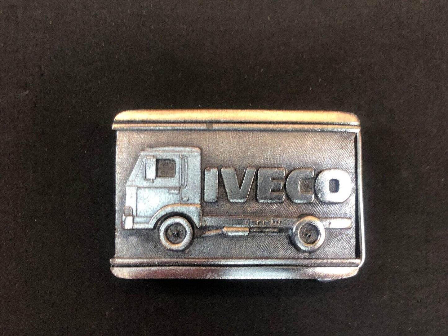 Vintage 1984 Limited Edition IVECO Flat bed trucking roll container belt buckle