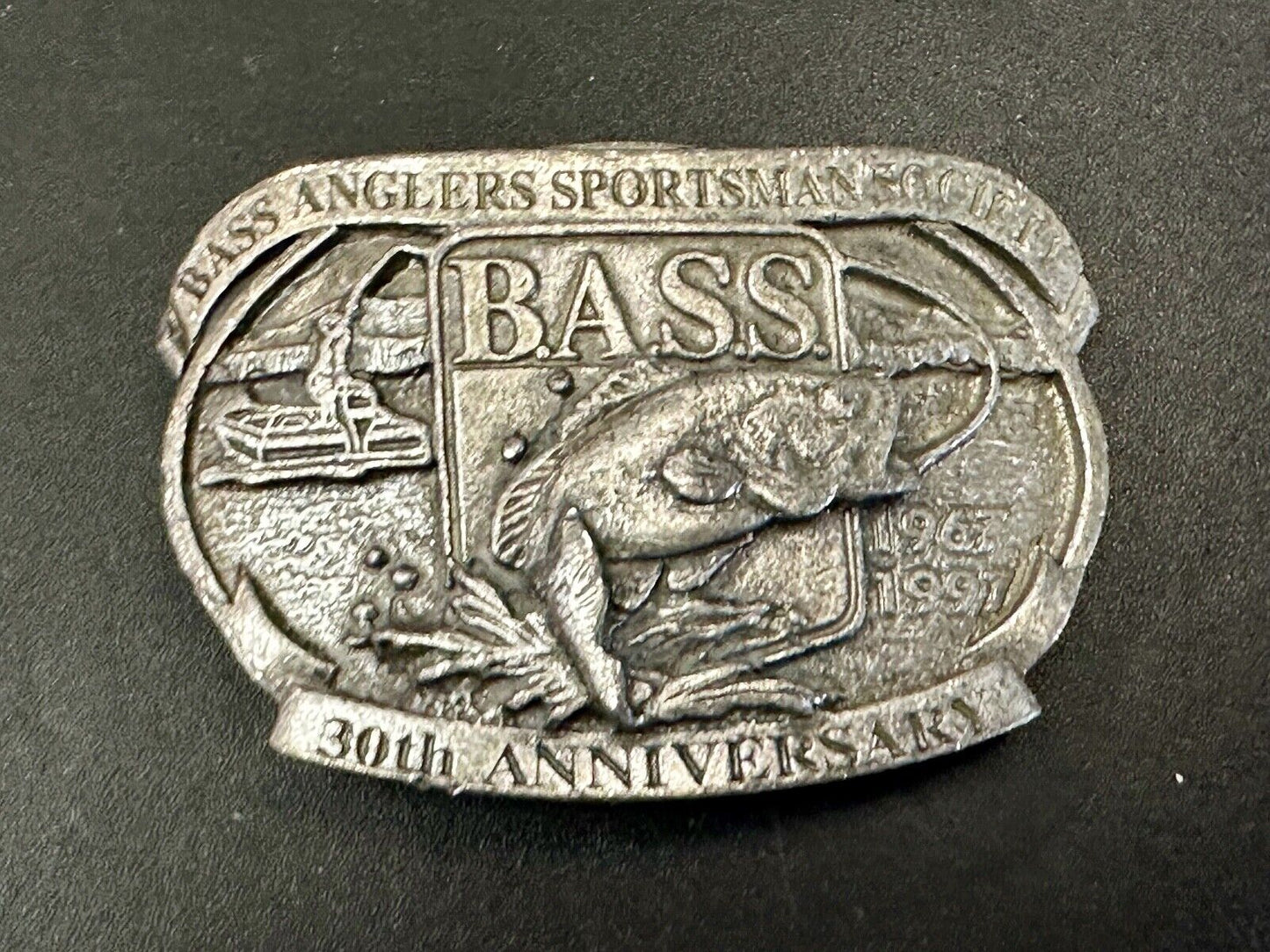 BASS 30th Anniversary Belt Buckle Bass Anglers Sportsman Society - 1997