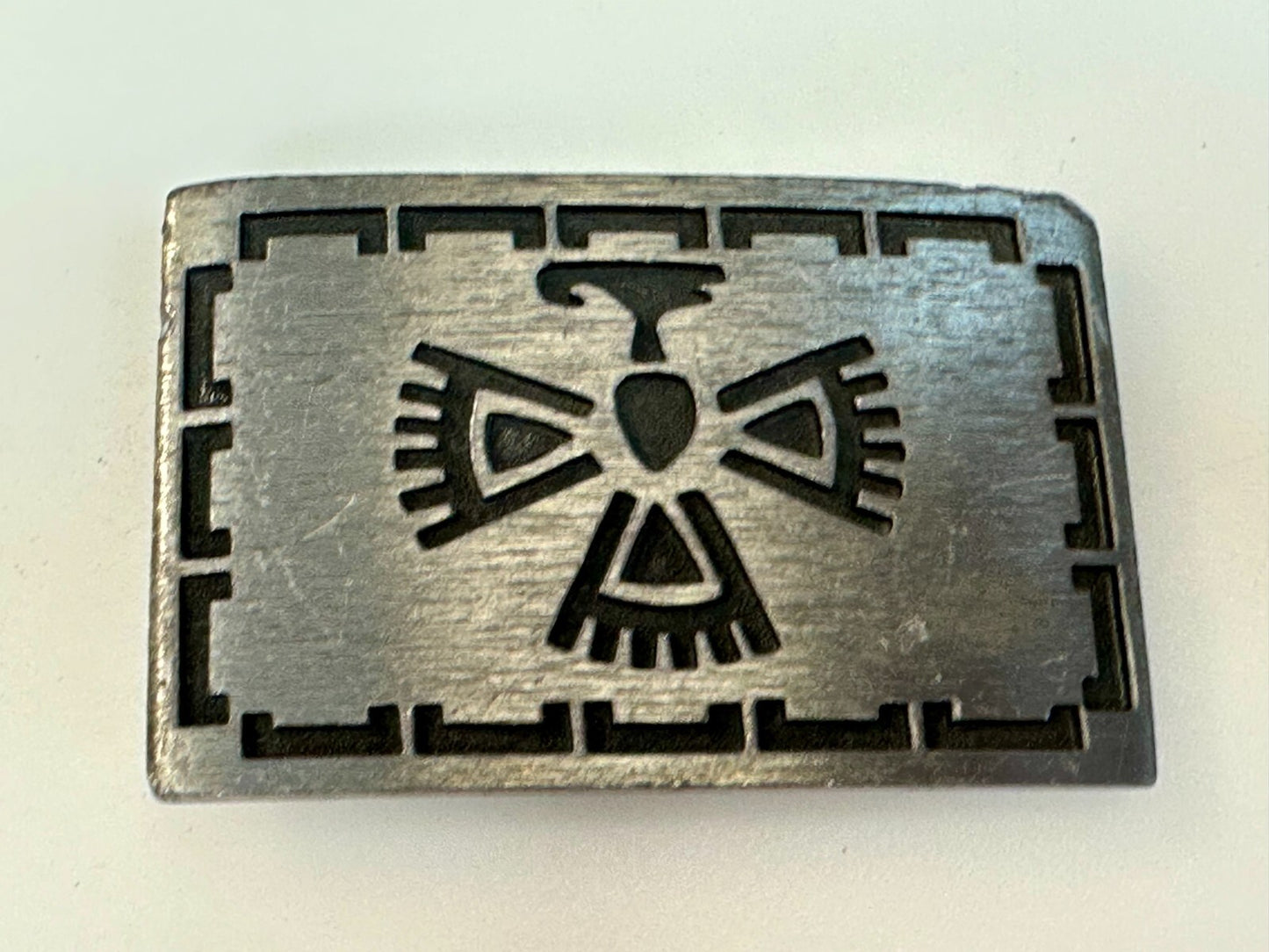 Thunderbird Native American Indian Art Symbol Rectangular Western Belt Buckleun