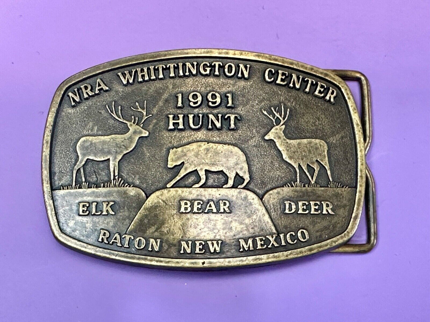 1991 Hunt Raton New Mexico vintage belt buckle from NRA Whittington Center