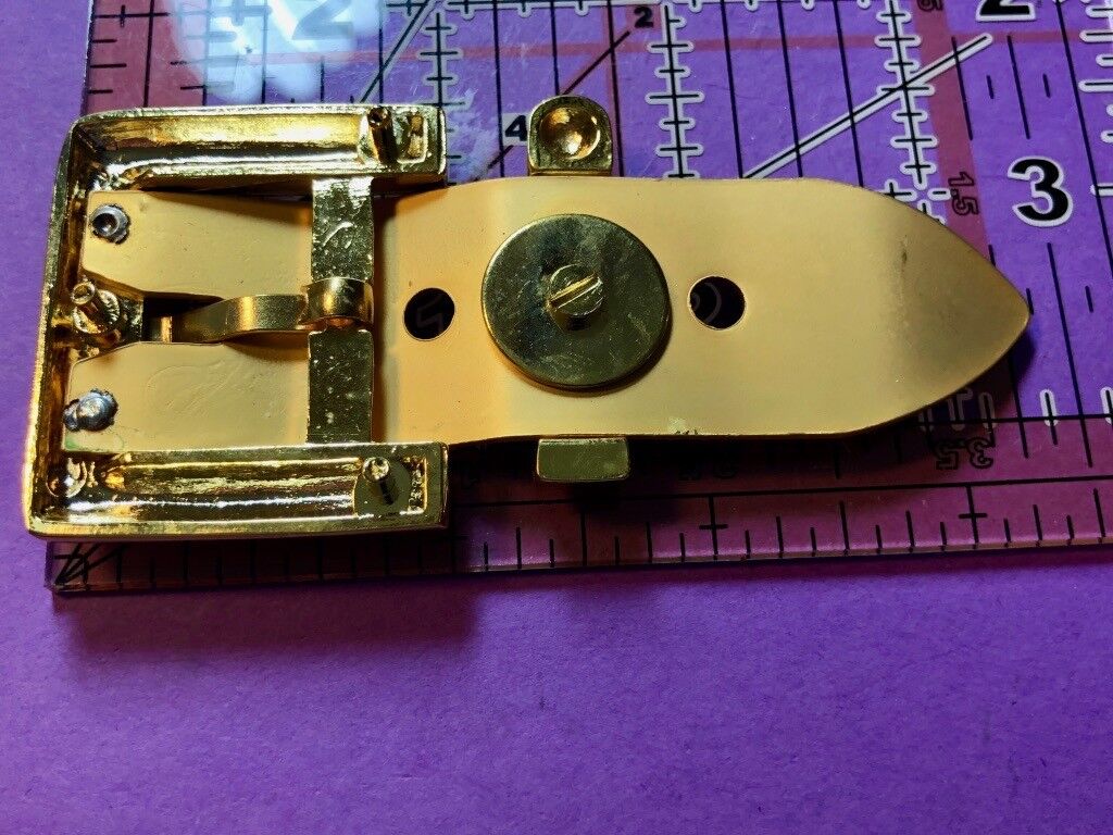 Vintage 2 piece Dress Brass Tone? Belt Buckle