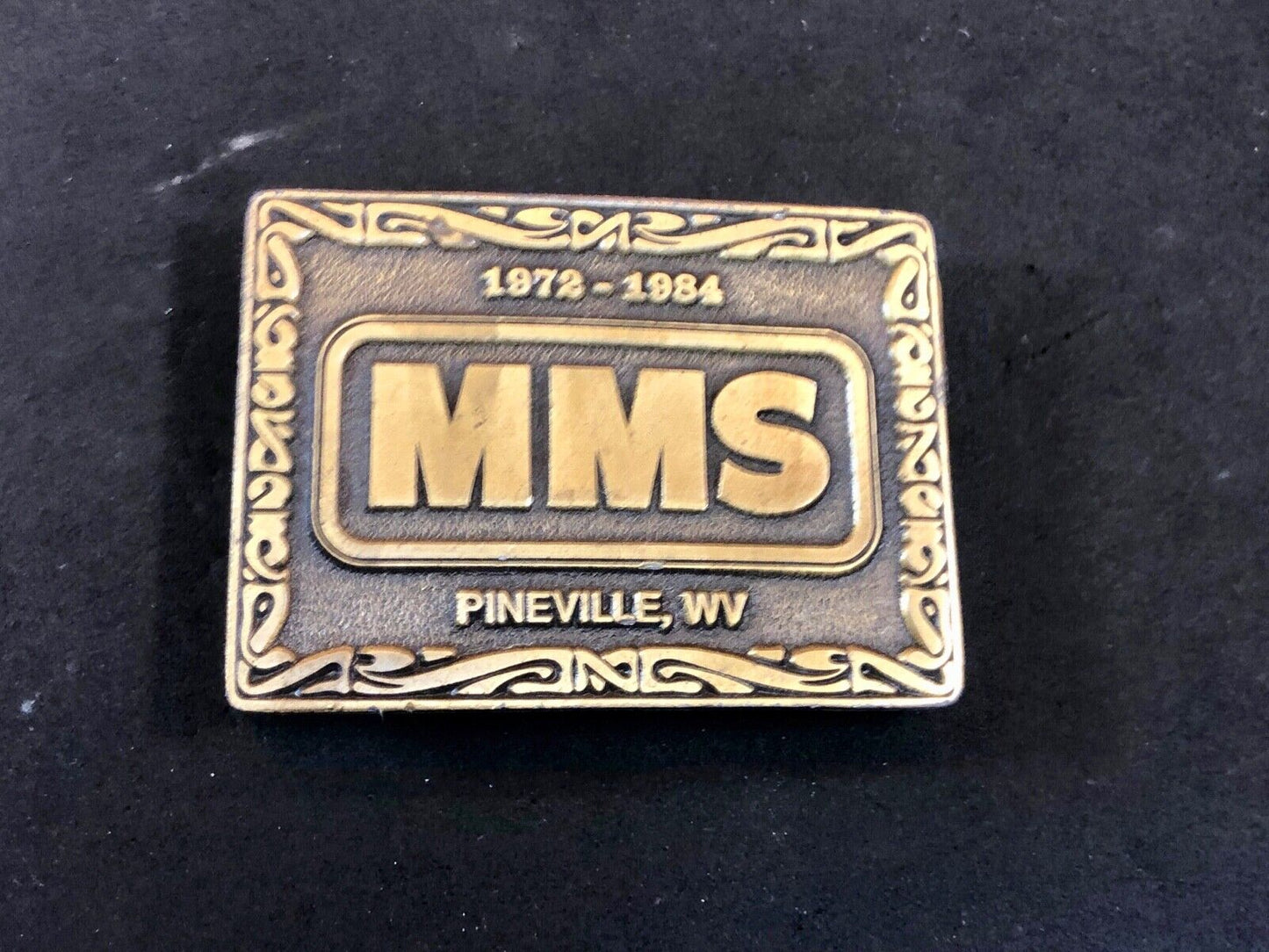 belt buckle MMS Prineville West VA Virgina belt buckle Mountain Mission School?