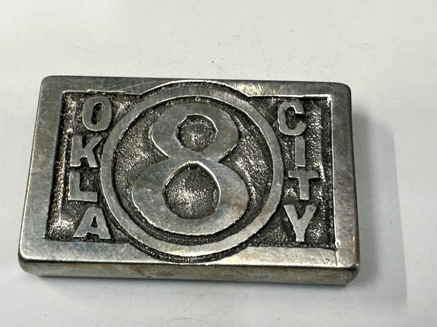 Tulsa Oklahoma City TV channel 8 Vintage J W Taylor Custom Artisan belt buckle