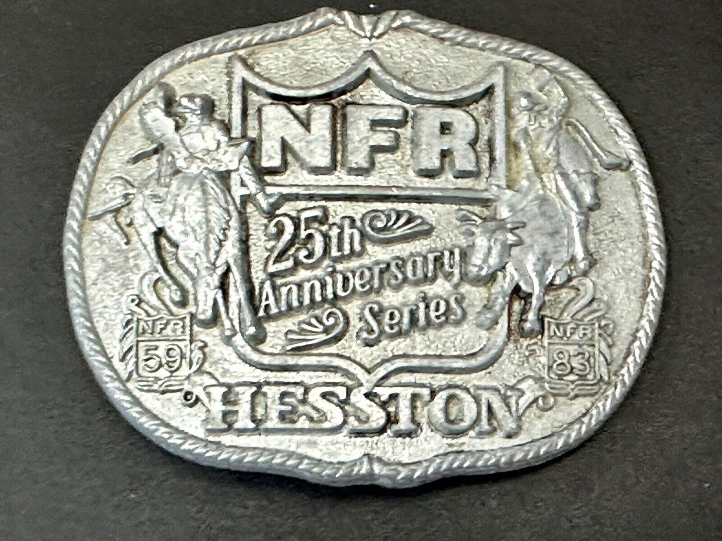 1983 Hesston National Finals Rodeo 25th Anniversary Adult Collectors Belt Buckle