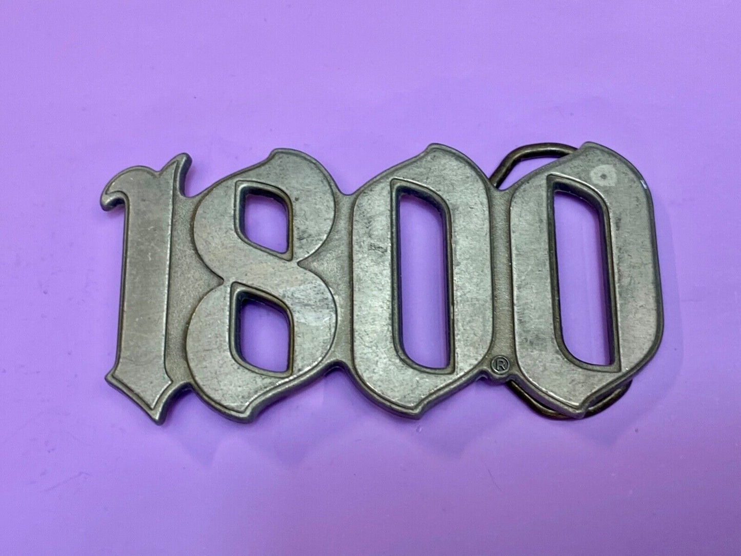 1990s Vintage 1800 Tequila Advertising block letter cut out Belt Buckle