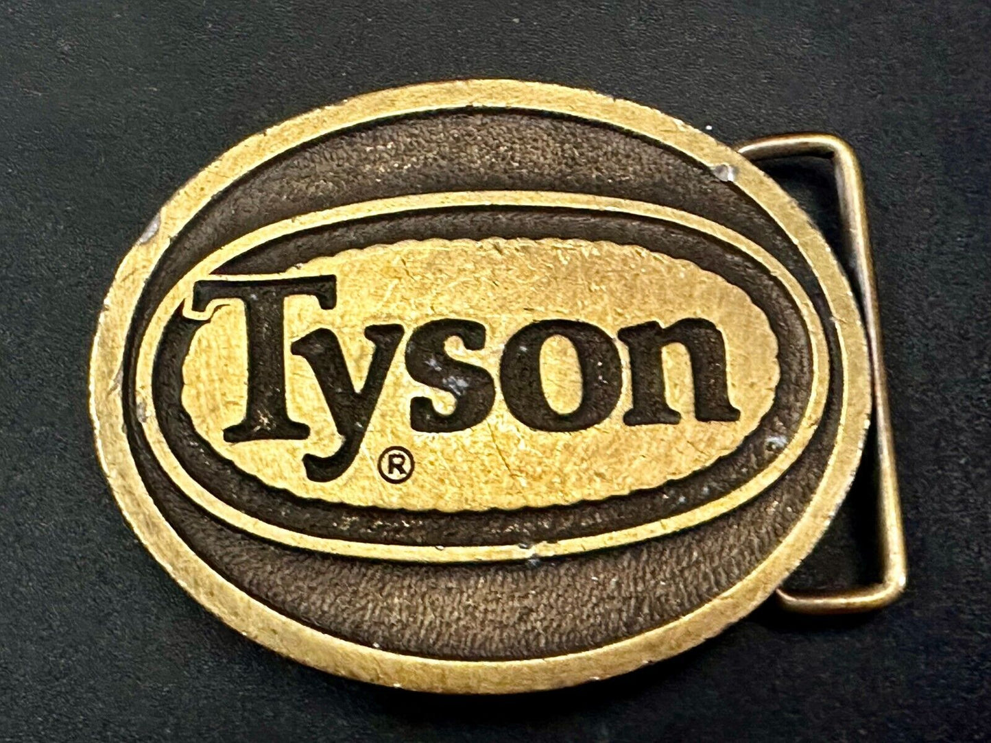 Tyson Food Brands Advertisement Vintage Belt Buckle CD Hit Made in Usa
