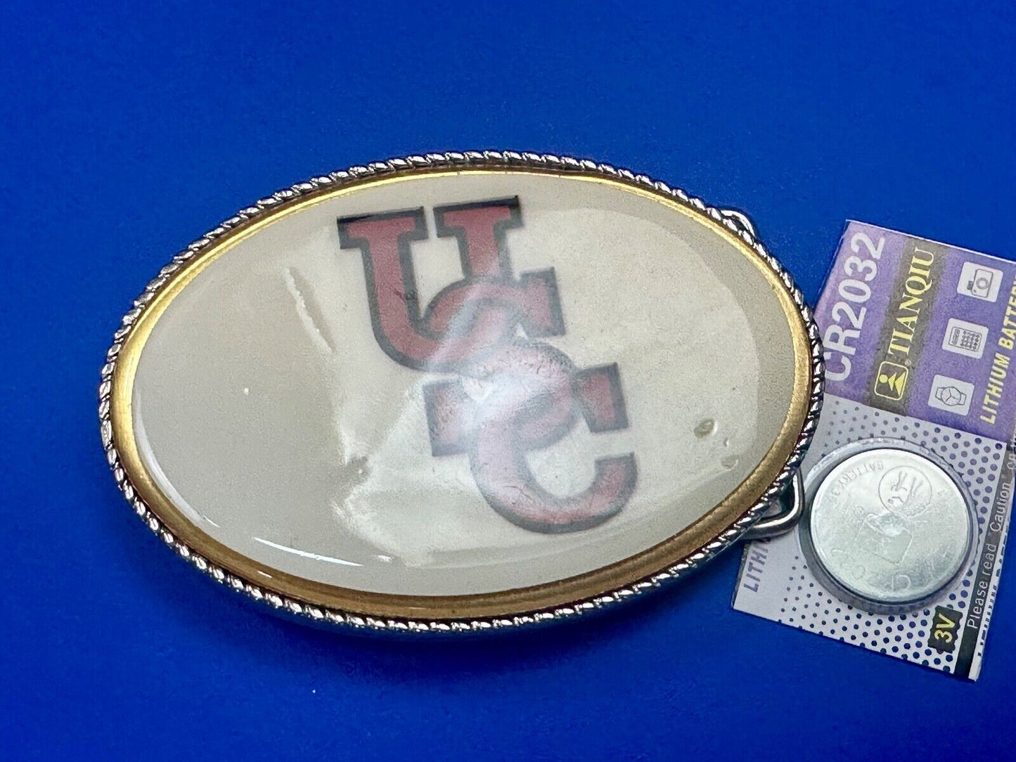 USC University of Southern California LED Flashing belt buckle w/ fresh battery!