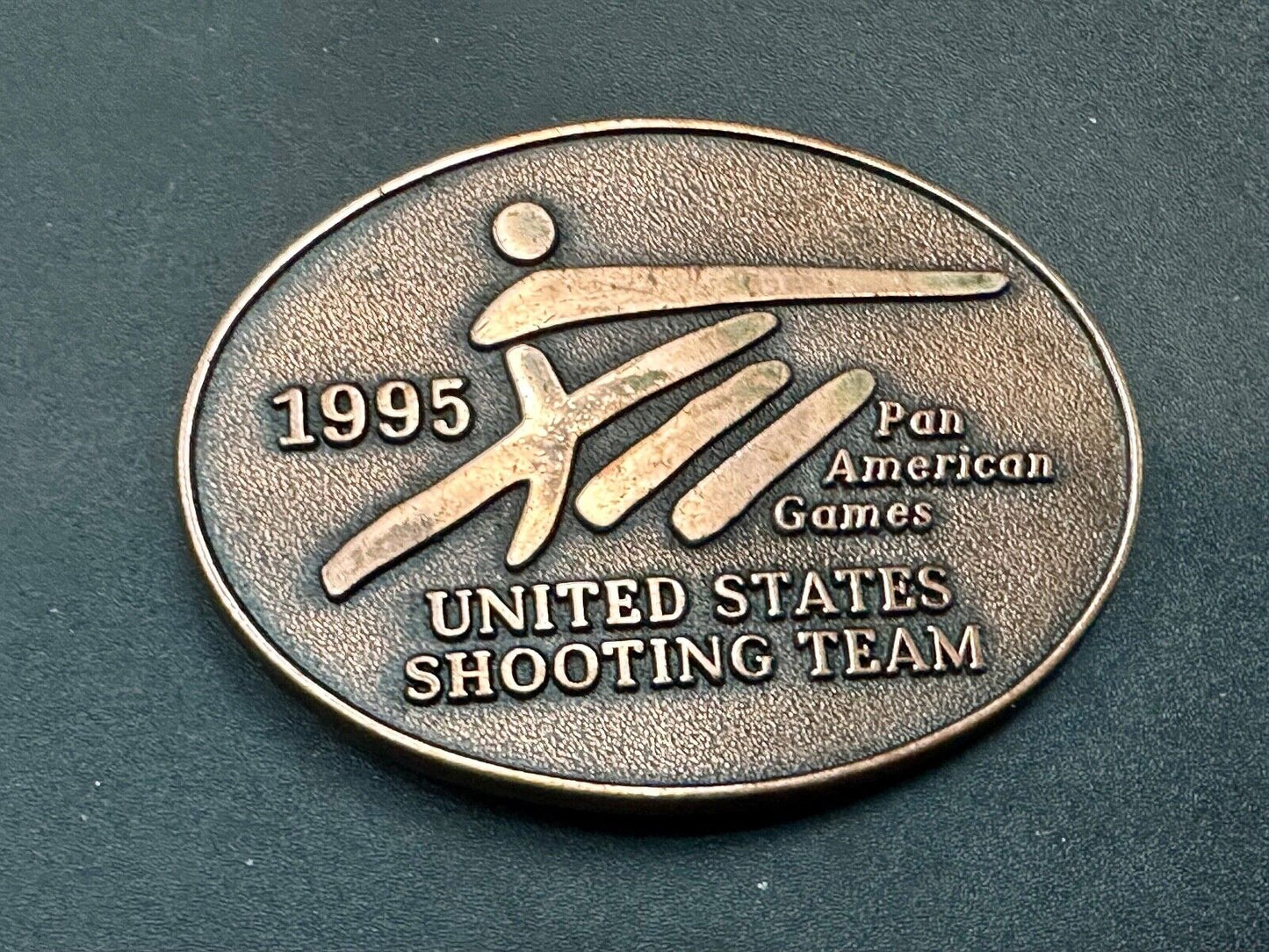 1995 United States Shooting Team Pan American Games PanAm belt buckle