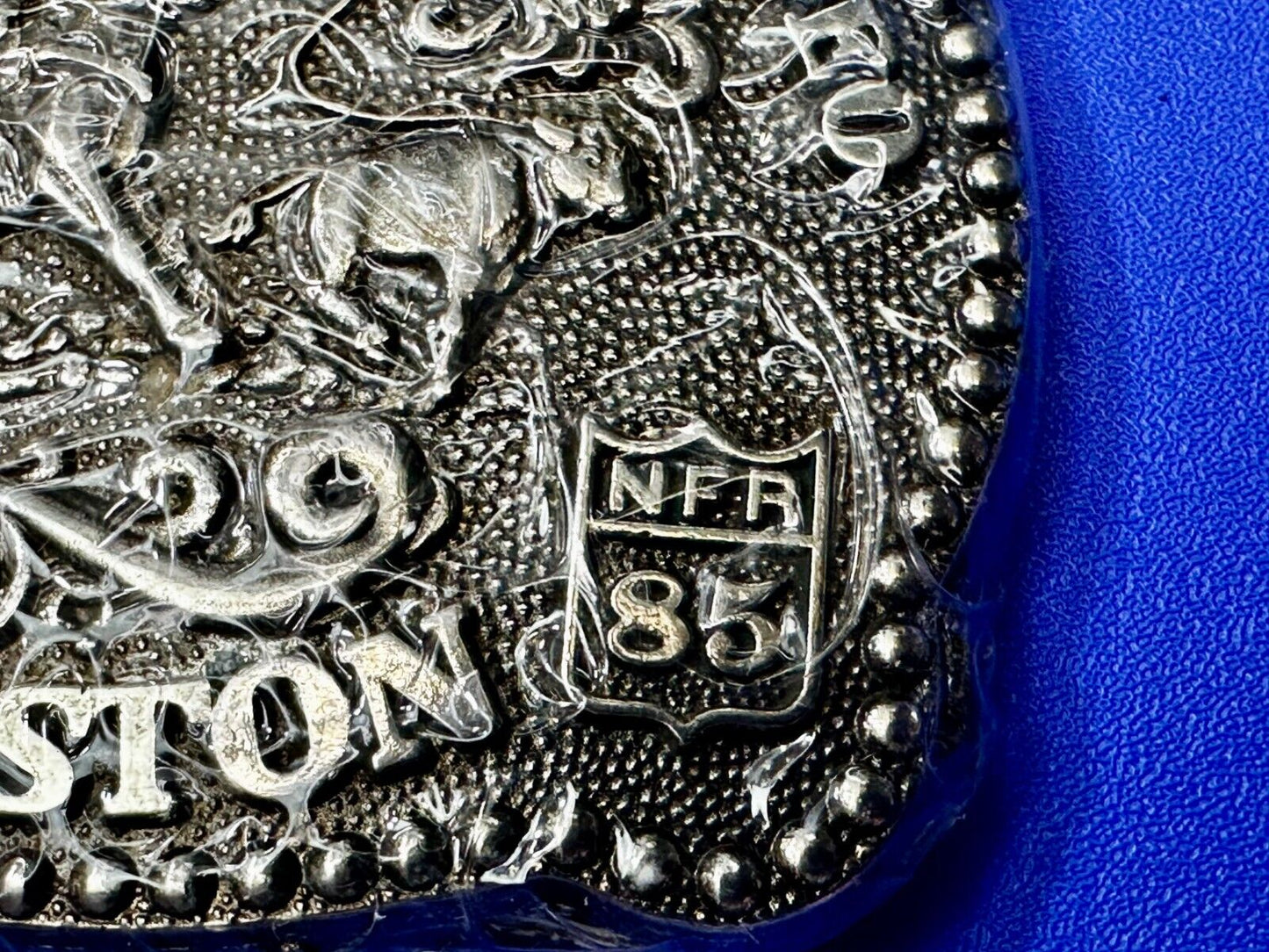 1985 Hesston National Finals Rodeo NFR Rodeo Cowboys NOS Youth Size Belt Buckle