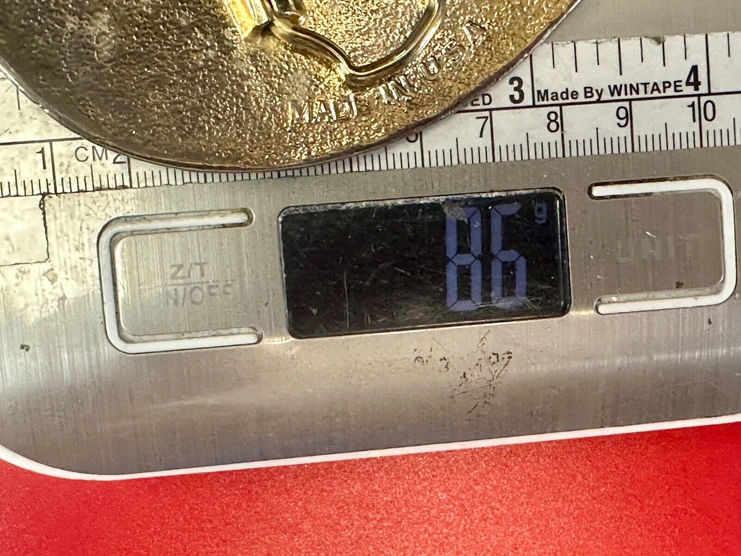 The Great State of Texas Star & Flag gold & black color USA made belt buckle