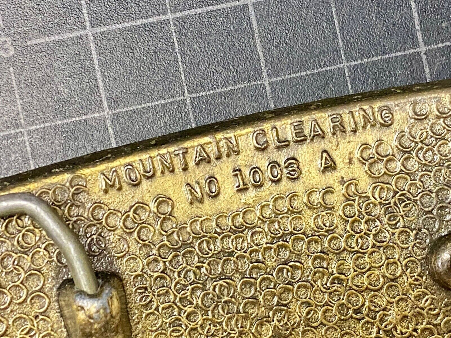 1981 Monarch Commemorative Belt Buckle Wyoming Imountain Clearing No 1003 A