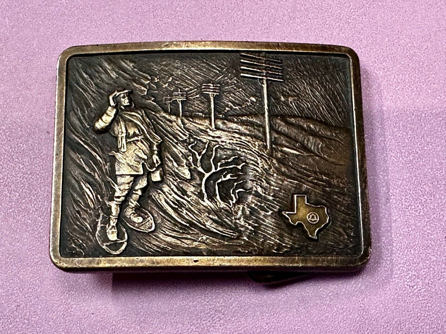 Texas Bell Telephone Award Belt Buckle by OC Tanner