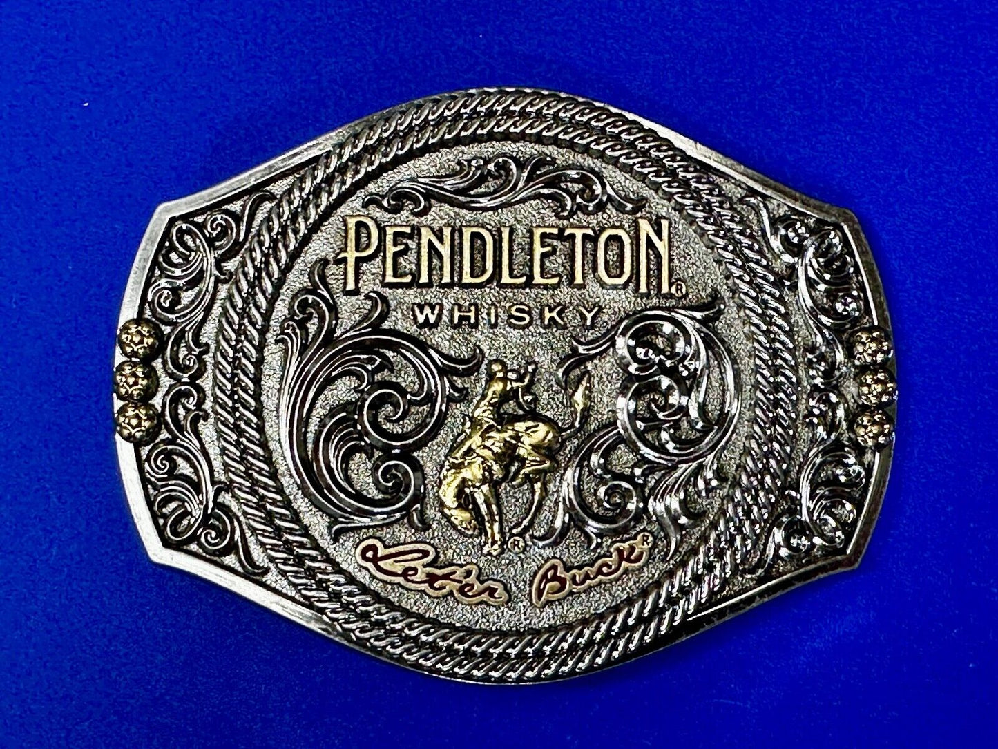 2021 PENDLETON Whisky Let'er Buck Rodeo Cowboys Montana Silversmiths Belt Buckle