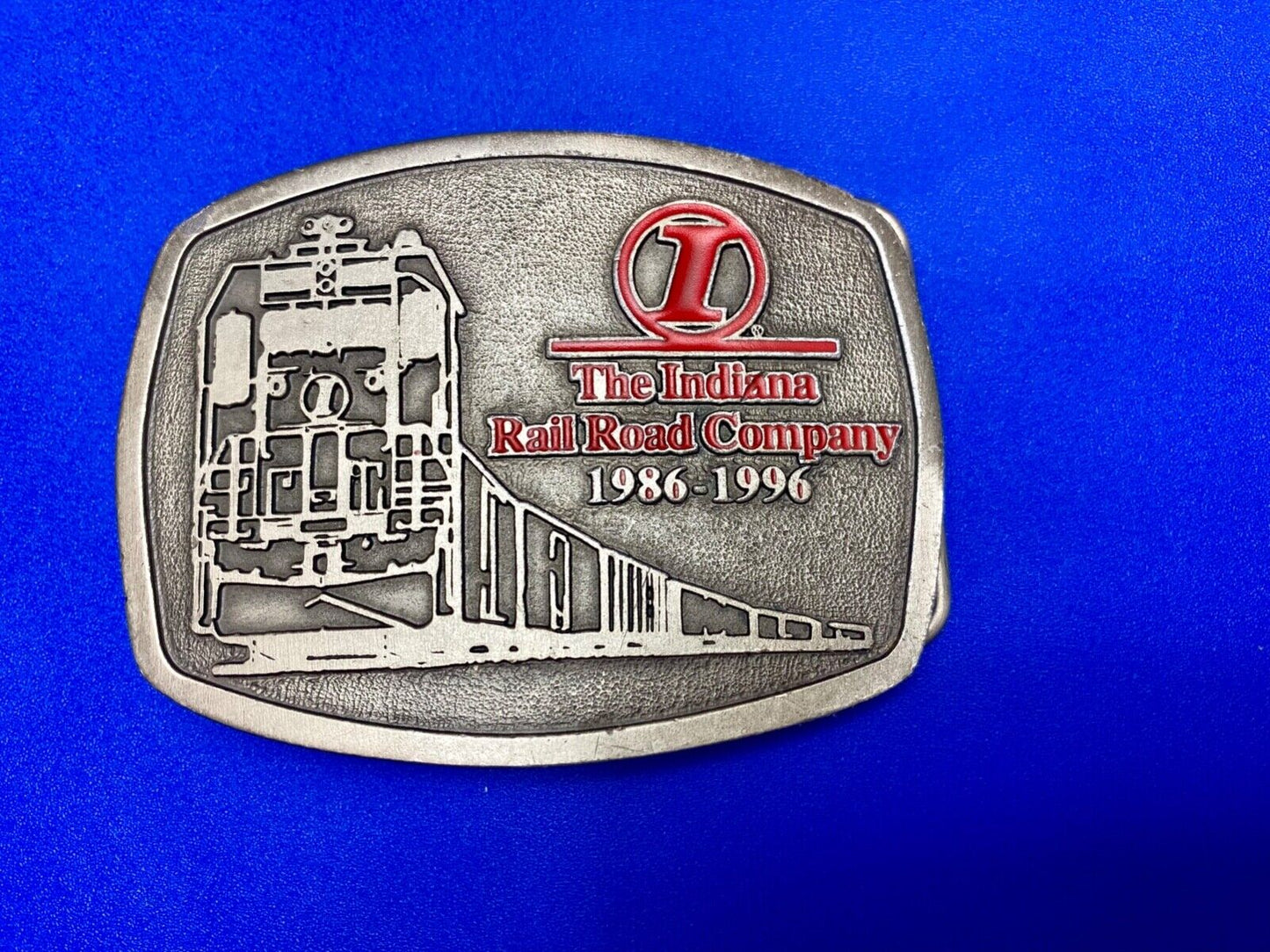 The Indiana Road Road Company 1986- 96 commemorative Train RR belt buckle