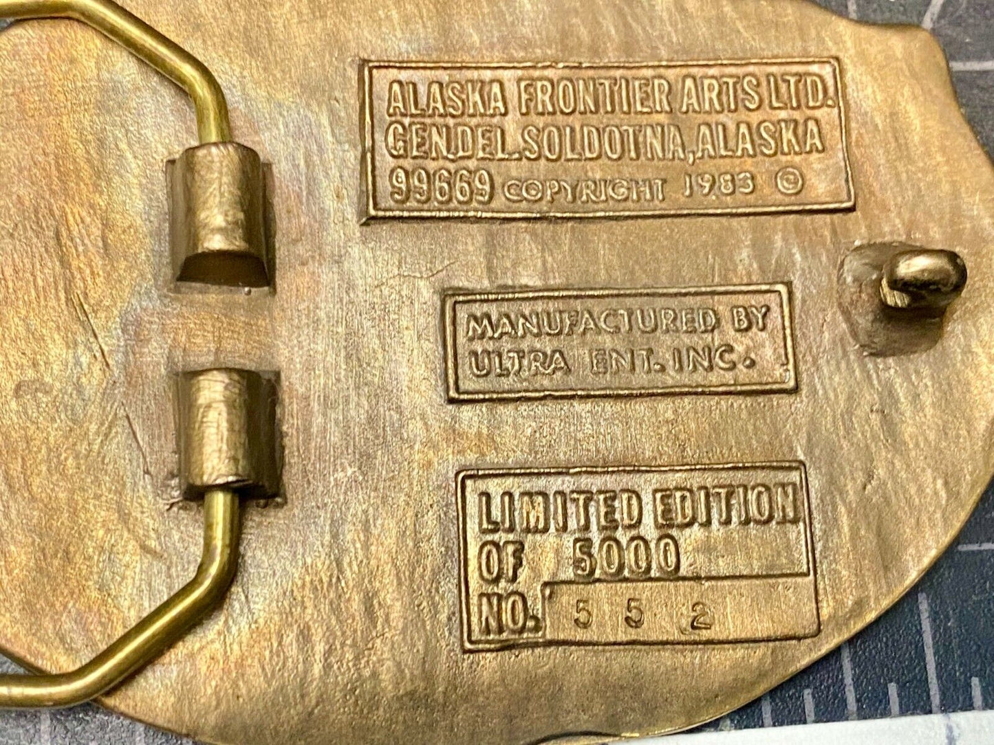 Vintage Alaska The Great Land Limited Belt Buckle By Alaska Frontier Arts Ltd