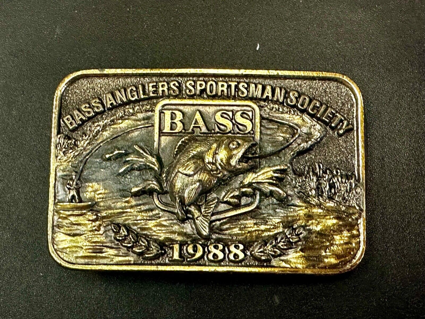 1998 BASS Anglers Sportsman Society Sport Fishing Fishermans Belt Buckle