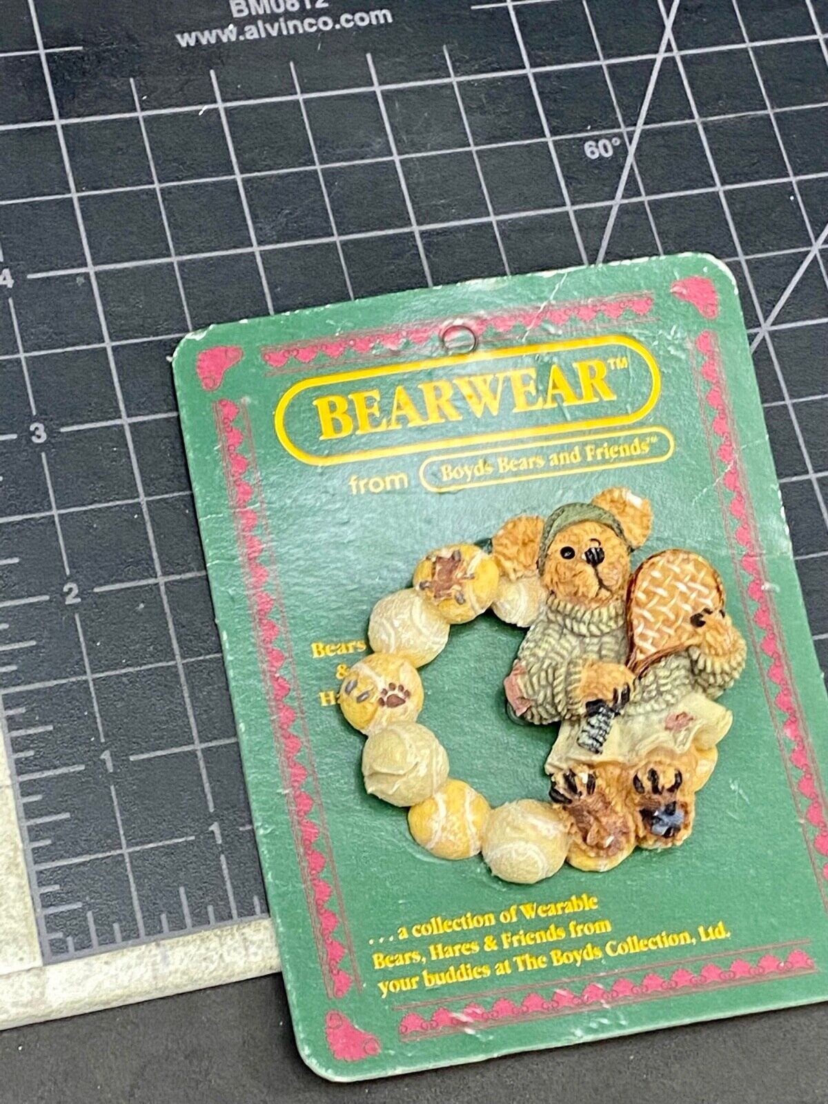 Tennis Racket Ball Game Boyds Bears & Friends Bearware Collection Pin / Brooch